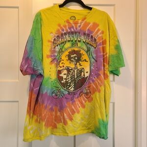 Vintage Grateful Dead Tie-Dye Short Sleeve Tee - Yellow, Purple, Green, Orange